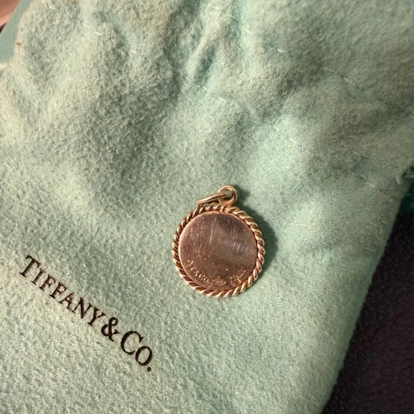 Tiffany & Co. Silver Rope-Edged Charm - Picture 2 of 2